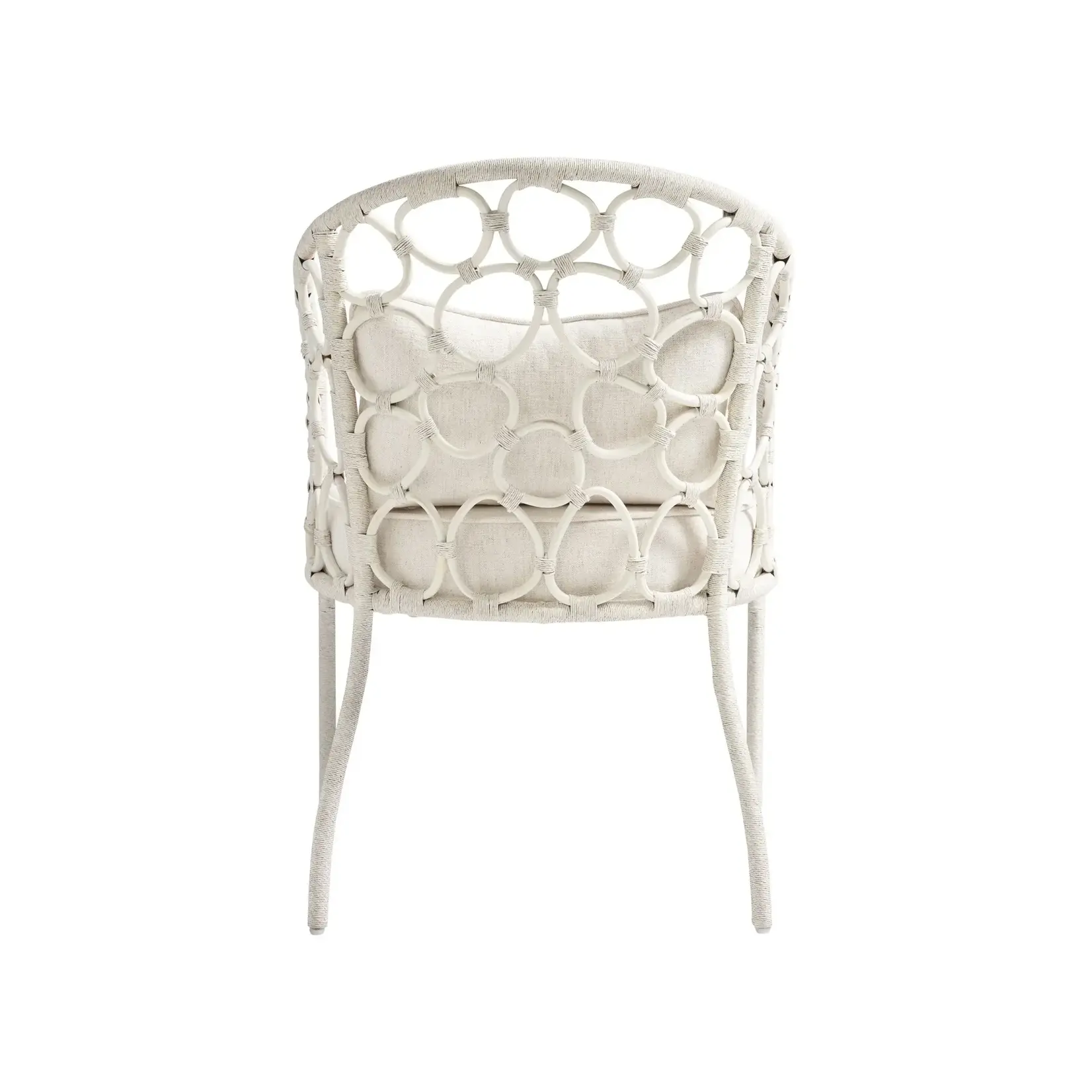 Outside The Box Pebble Coastal White Rattan Live Smart Performance Fabric Dining Chair