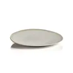 Outside The Box 16" Alanya Organic Matte White Ceramic Linen Texture Platter