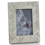 Outside The Box 4x6 Braided White Bone Inlay Photo Frame