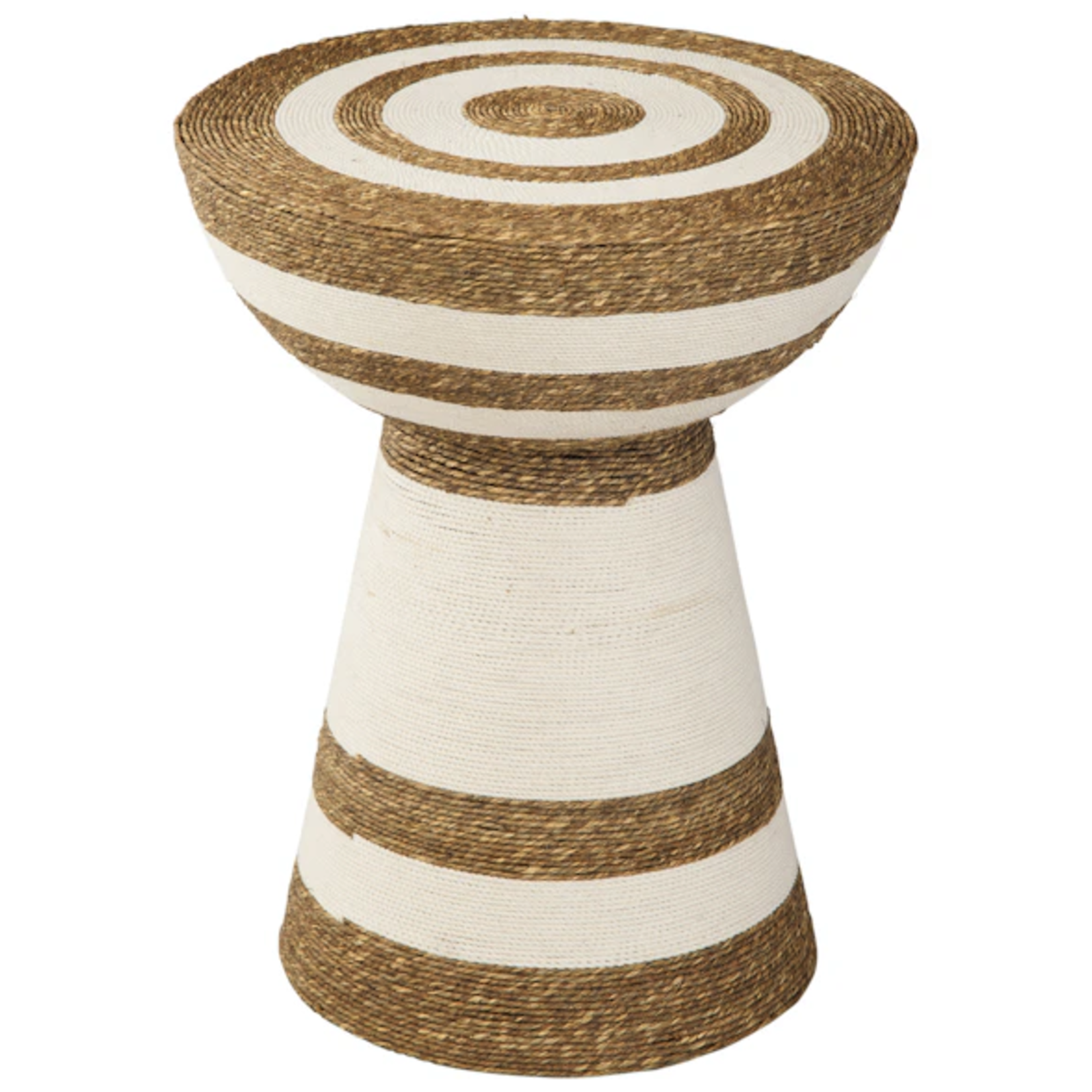 Outside The Box 16x20 Jayce Natural & White Jute Rope Accent Table