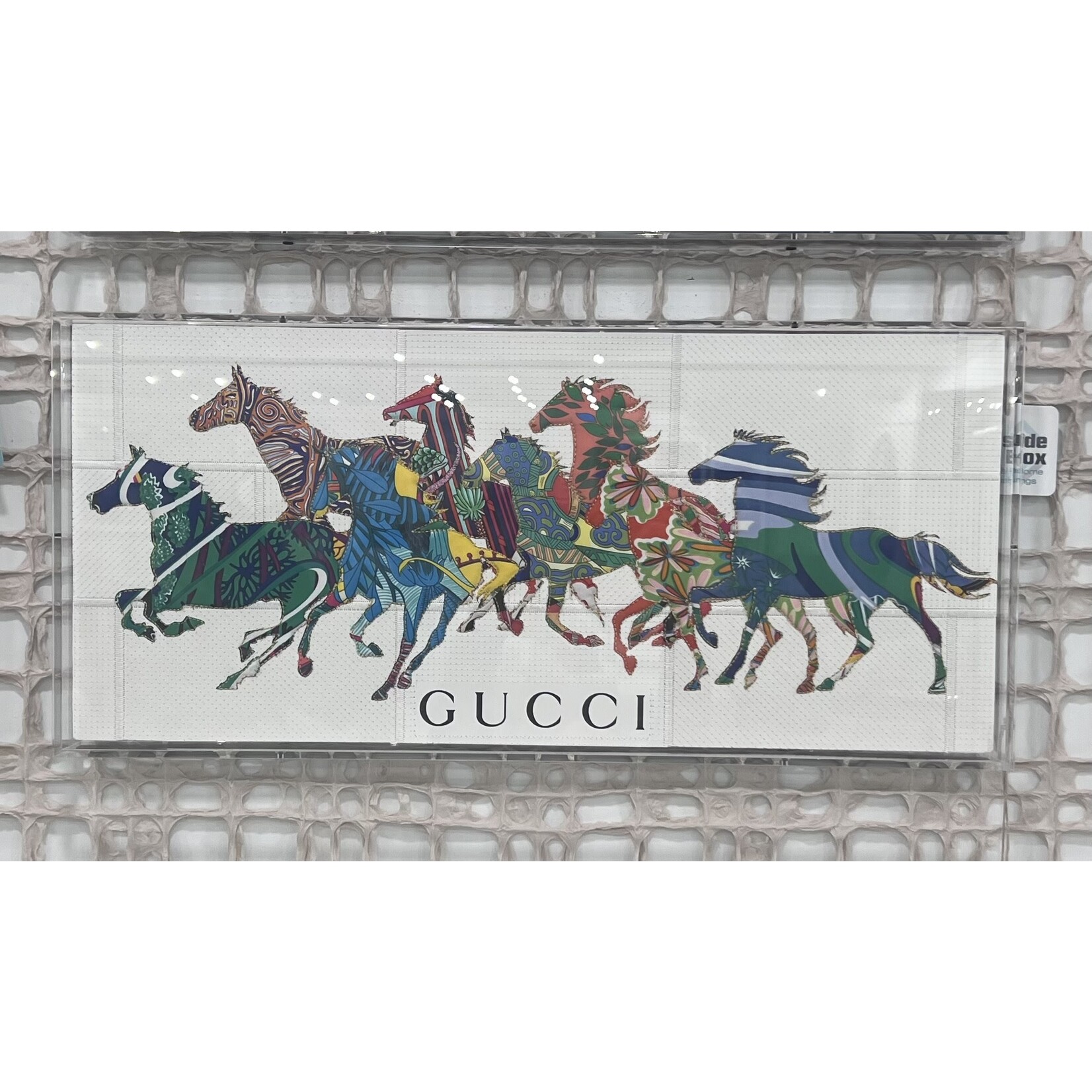 Outside The Box 26 x 12 Stephen Wilson "Parade" GUCCI  Custom Framed In Acrylic