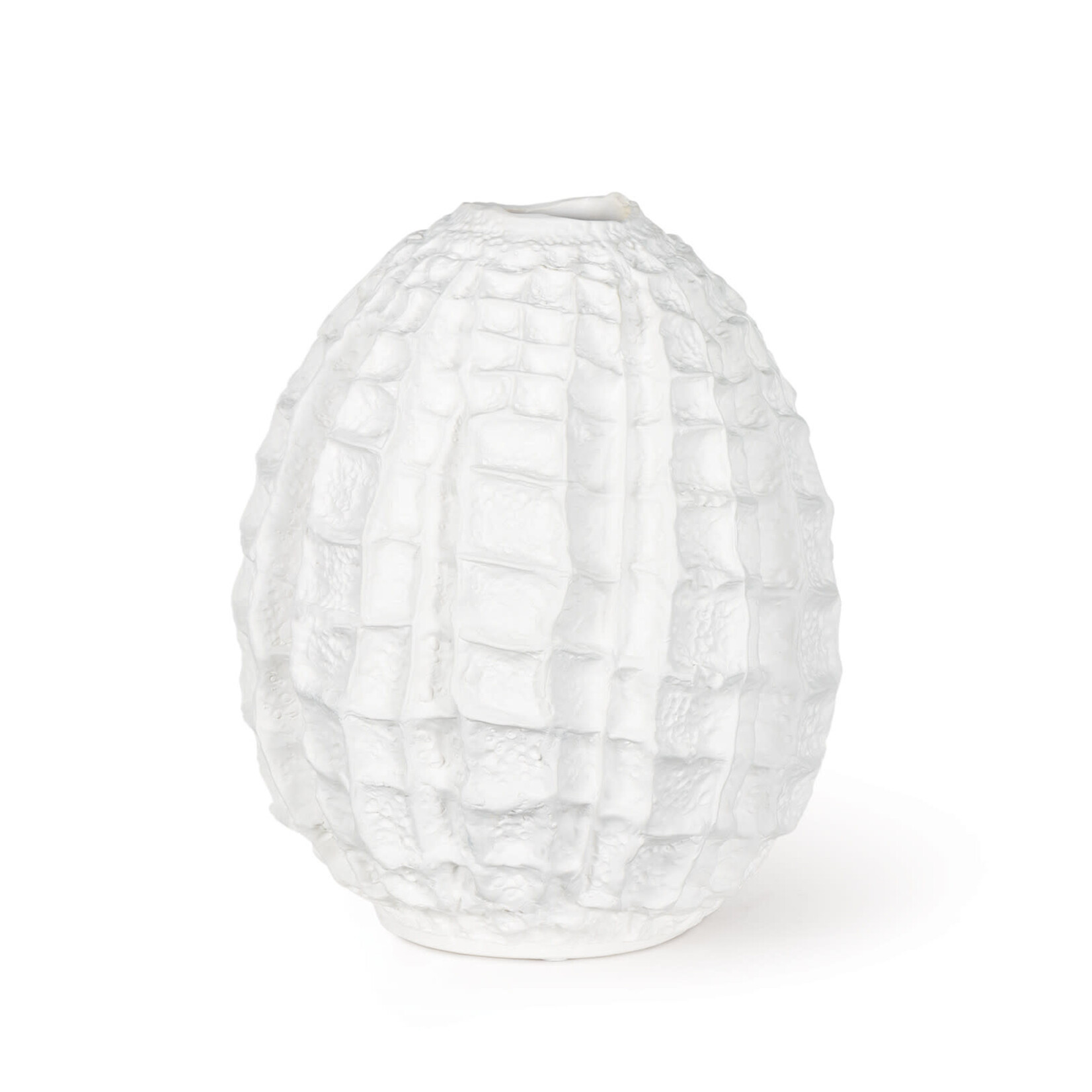 Outside The Box 11" Regina Andrew Caspian Textured White Ceramic. Vase