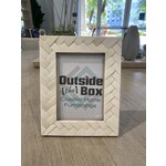 Outside The Box 5x7 Criss Cross White Bone Inlay Photo Frame