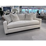 Outside The Box 90" Artisan Luscious Bone Upholstered Bench Cushion Sofa - 4 Accent Pillows