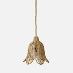 Outside The Box 18" Made Goods Tiffany Natural Twisted Faux Wicker Indoor / Outdoor Pendant