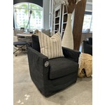 Outside The Box Miles Daily Charcoal Performance Fabric Trillium Swivel Glider Accent Chair - Slipcover