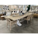 Outside The Box 96" Extends To 120" Bleached Solid Mahogany Trestle Dining Table
