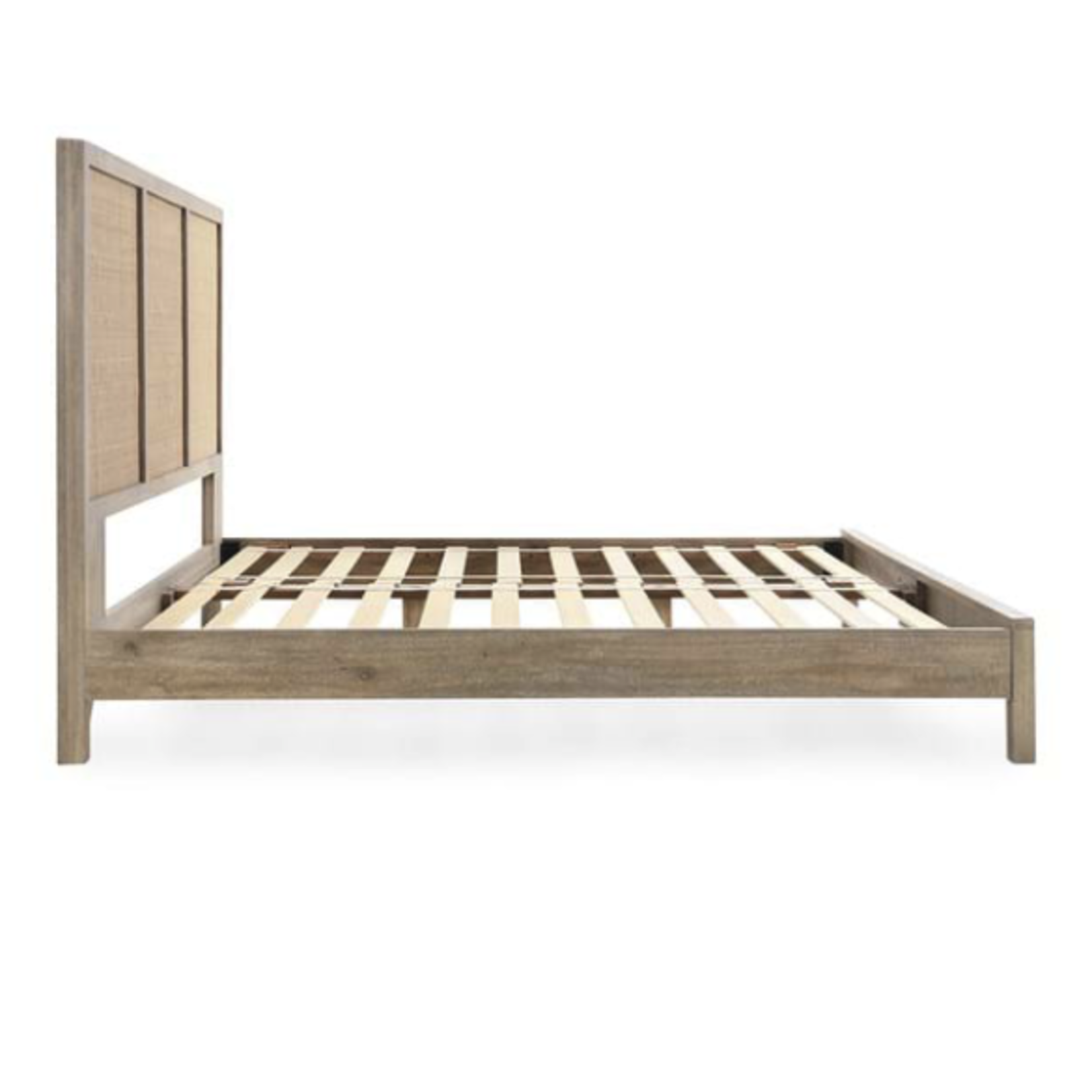 Outside The Box 80x85x54 Jensen Taupe Mango Wood & Cane Eastern King Bed