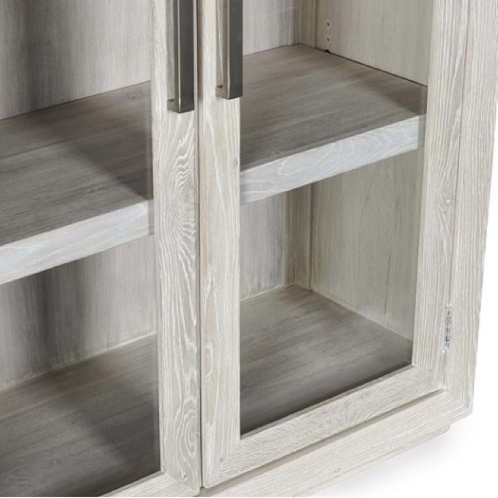 Outside The Box 91x18x45 Bradley White Wash Solid Oak Wood Adjustable Shelf Cabinet