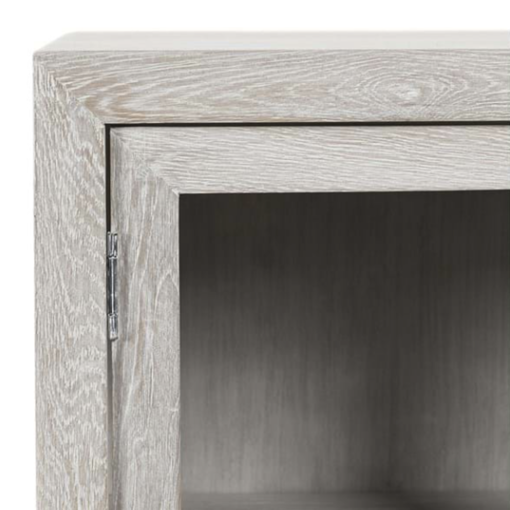 Outside The Box 72x18x36 Bradley White Wash Solid Oak Wood Adjustable Shelf 4 Door Sideboard