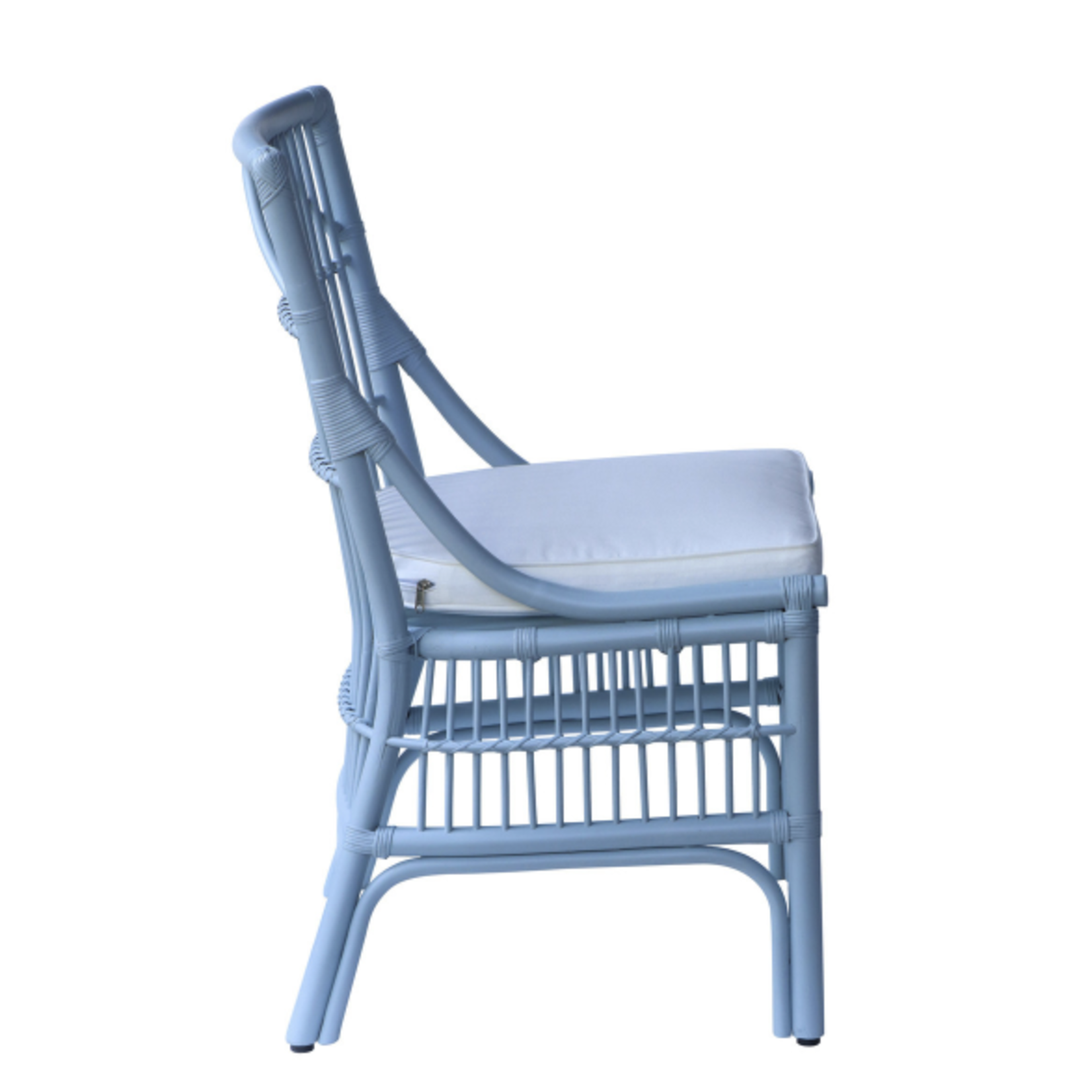 Outside The Box Winston Sky Blue Rattan Side Dining Chair