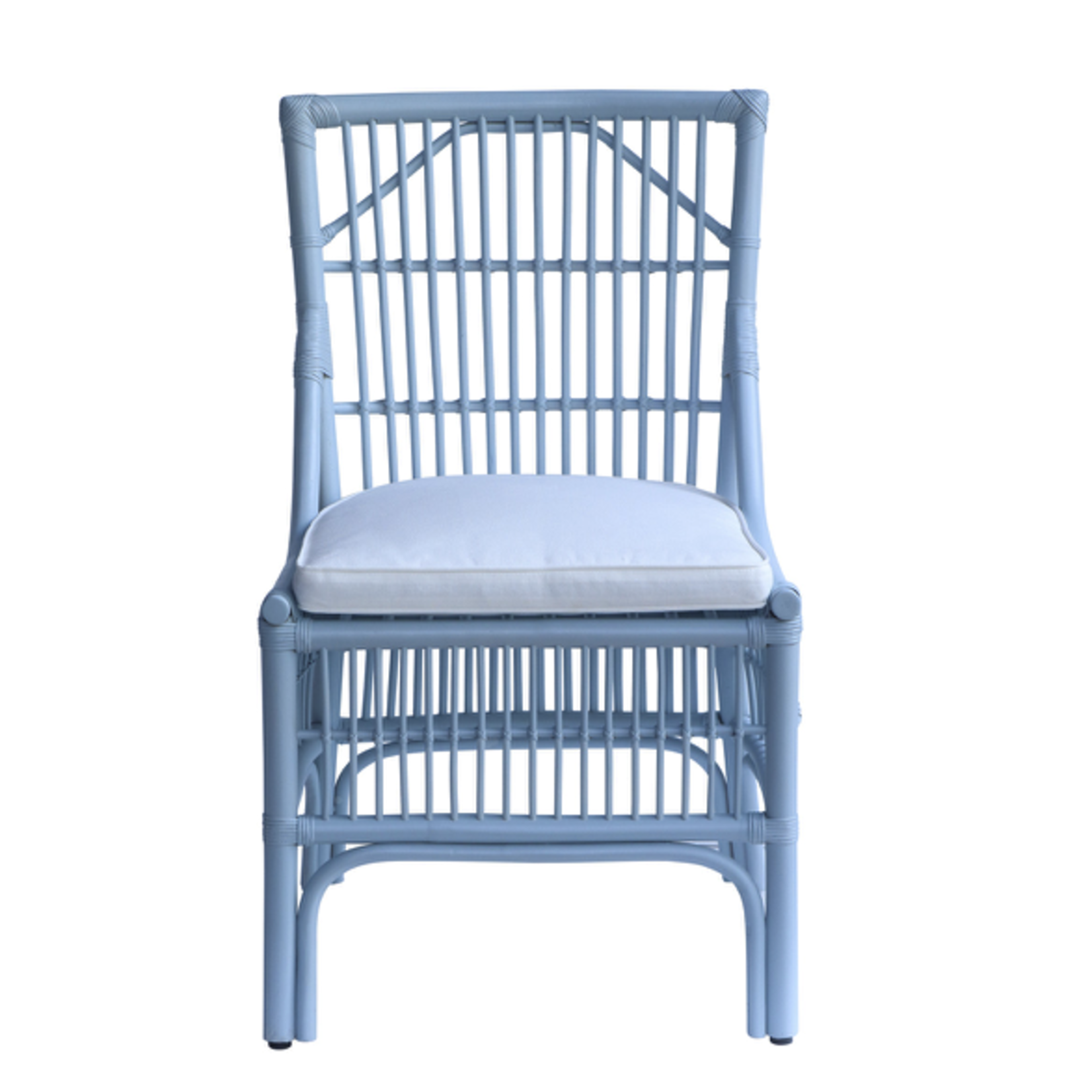 Outside The Box Winston Sky Blue Rattan Side Dining Chair
