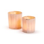 Outside The Box 4" & 3" Set Of 2 Selenite Effect Tealight Candle Holder