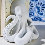 Outside The Box 6" Set Of 2 Octopus White Resin Bookends