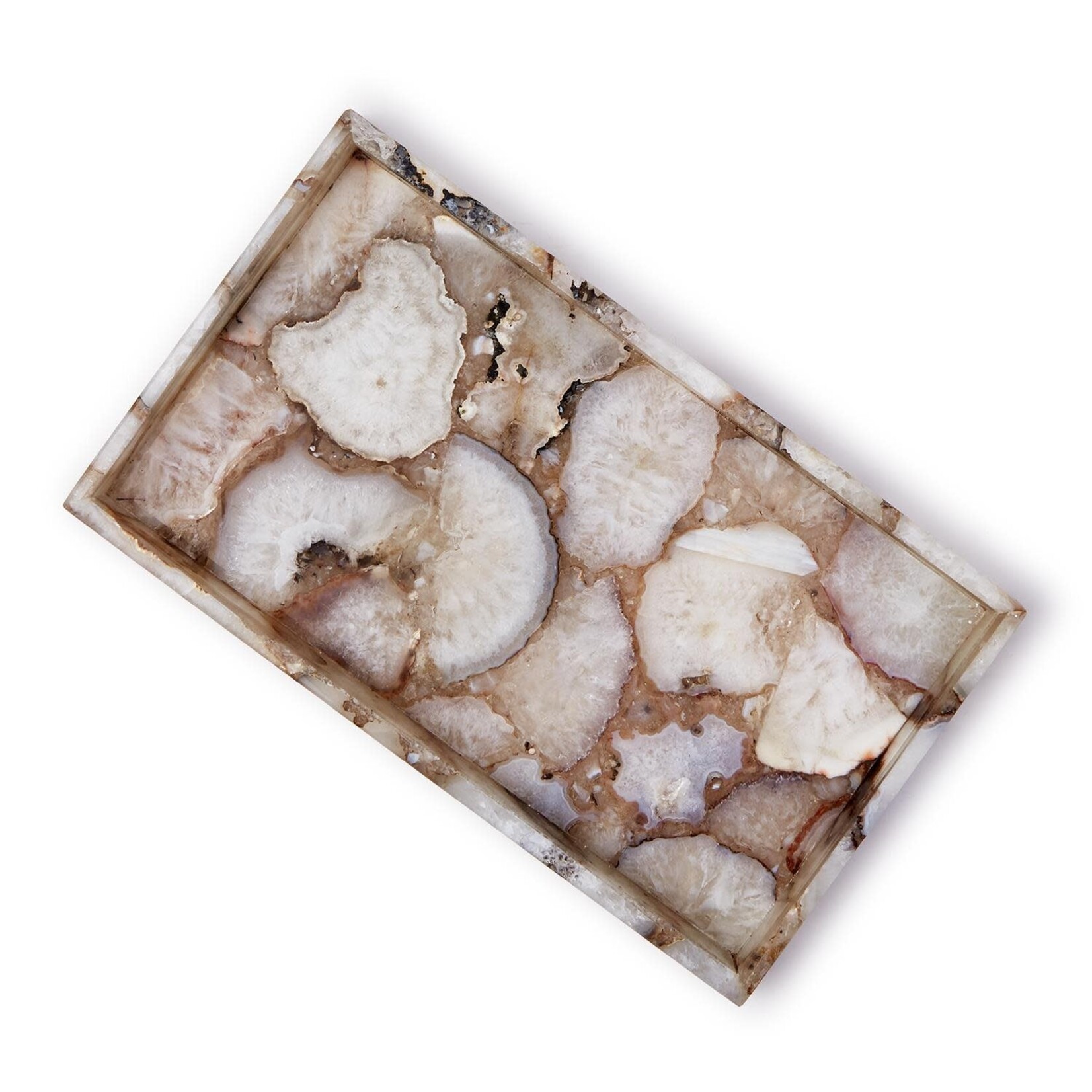 Outside The Box 14x8 Genuine Natural Agate Gemstone Rectangular Tray