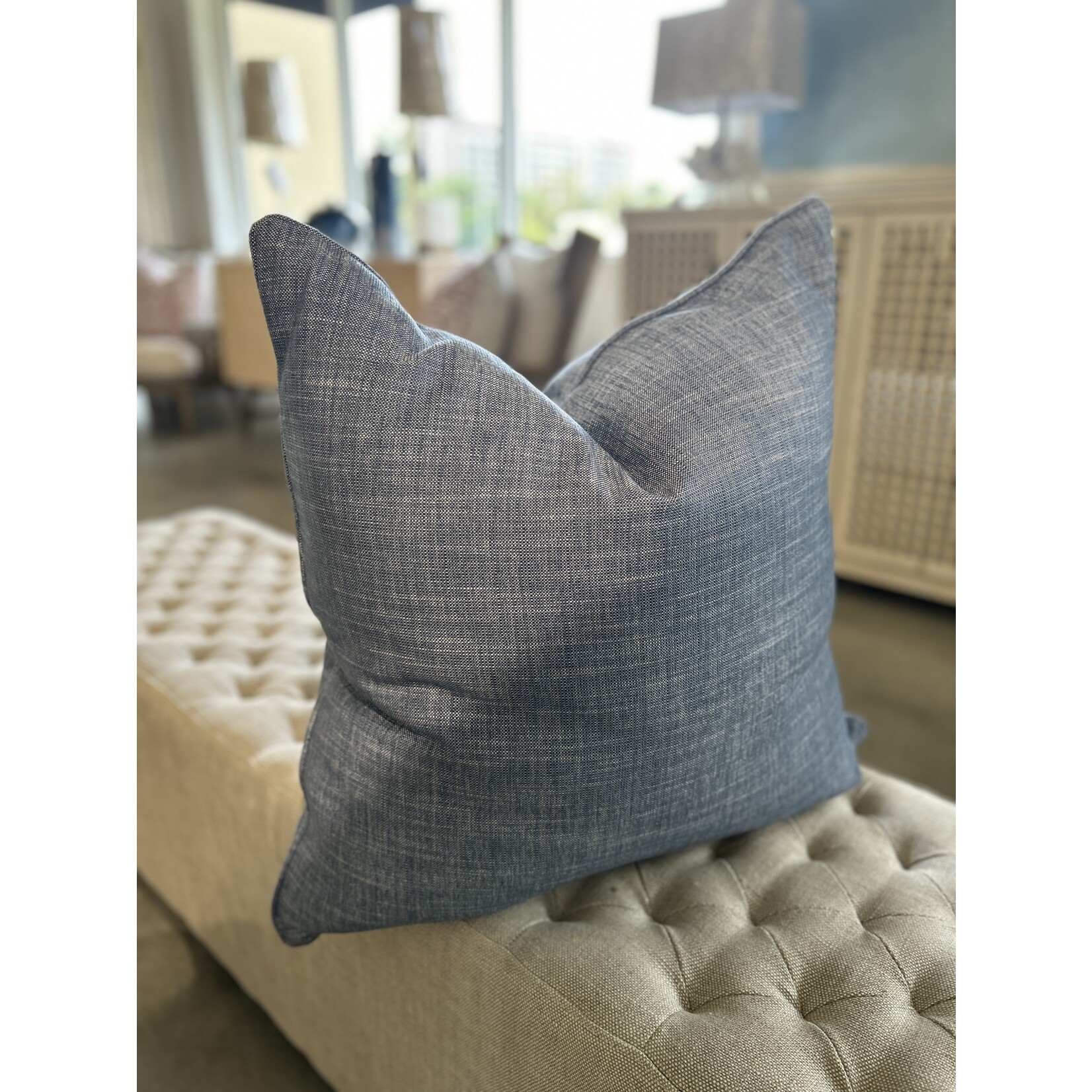 Outside The Box 26x26 Wright Cobalt Performance Feather Down Accent Pillow