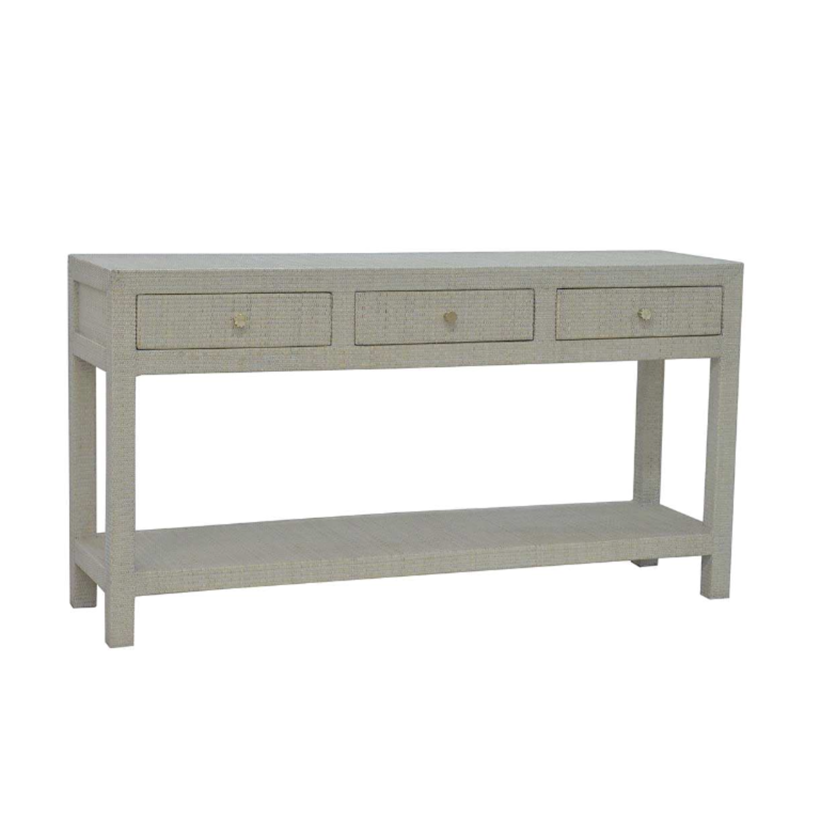 Outside The Box 60x16x32 Kagu Rattan 3 Drawer Console Table - RT01