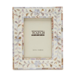 Outside The Box 5x7 Wisteria Tile Mother of Pearl &  Ivory Resin Photo Frame