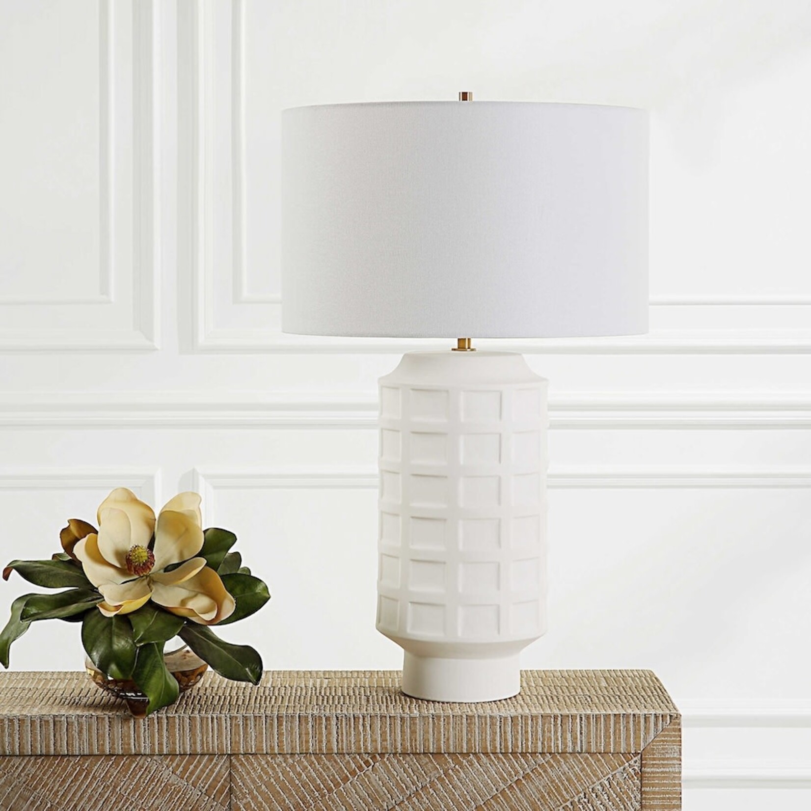 Outside The Box 28" Uttermost Window White Pane Ceramic Table Lamp