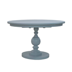 Outside The Box 48" Goucho Mahogany Round Trestle Dining Table In Ocean Blue - OCB