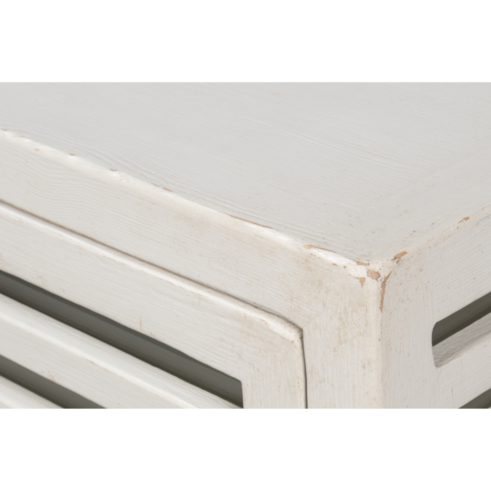 Outside The Box 92x20x37 Sarreid St Nevis Reclaimed Pine Antique Finish White Sideboard