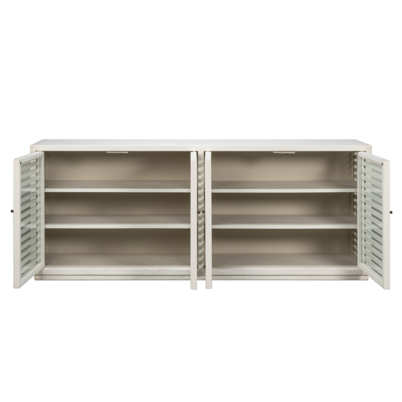 Outside The Box 92x20x37 Sarreid St Nevis Reclaimed Pine Antique Finish White Sideboard
