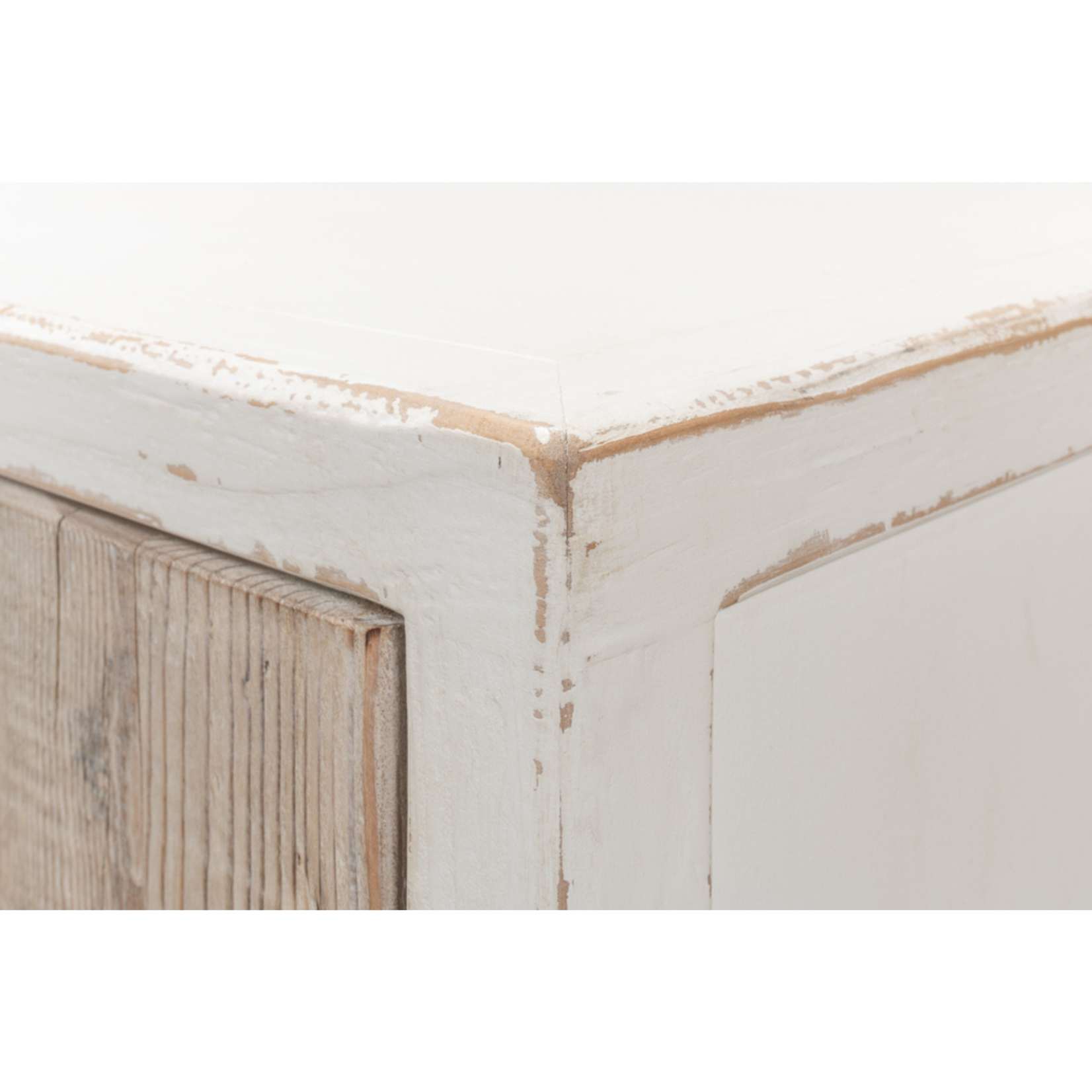 Outside The Box 50x20x35 Stefano Reclaimed Pine Wood White Wash Commode
