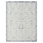 Outside The Box 5'3" x 7' Aria 100% Polyester & Cotton Back Area Rug In Blue / Gray - 82427