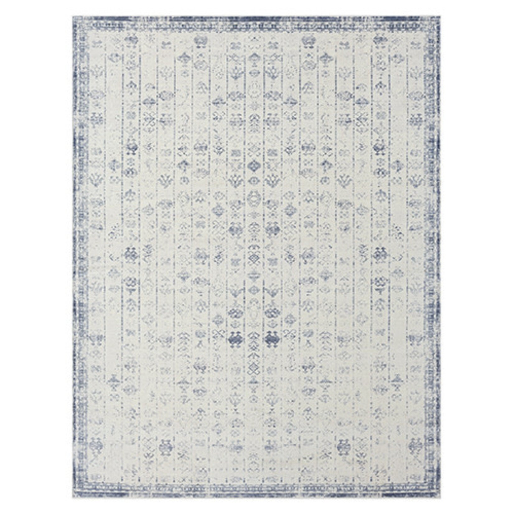 Outside The Box 5' 3" x 7' Aria 100% Polyester & Cotton Back Area Rug In Blue / Gray - 82427