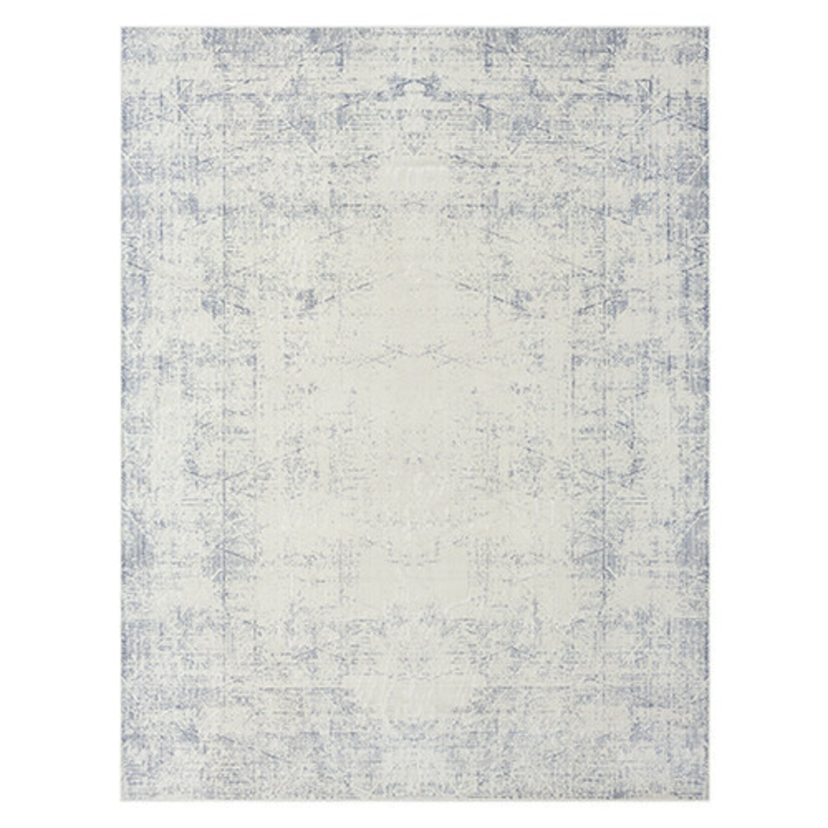 Outside The Box 7' 10" x 9' 10" Aria 100% Polyester & Cotton Back Area Rug In Blue / Gray - 82424