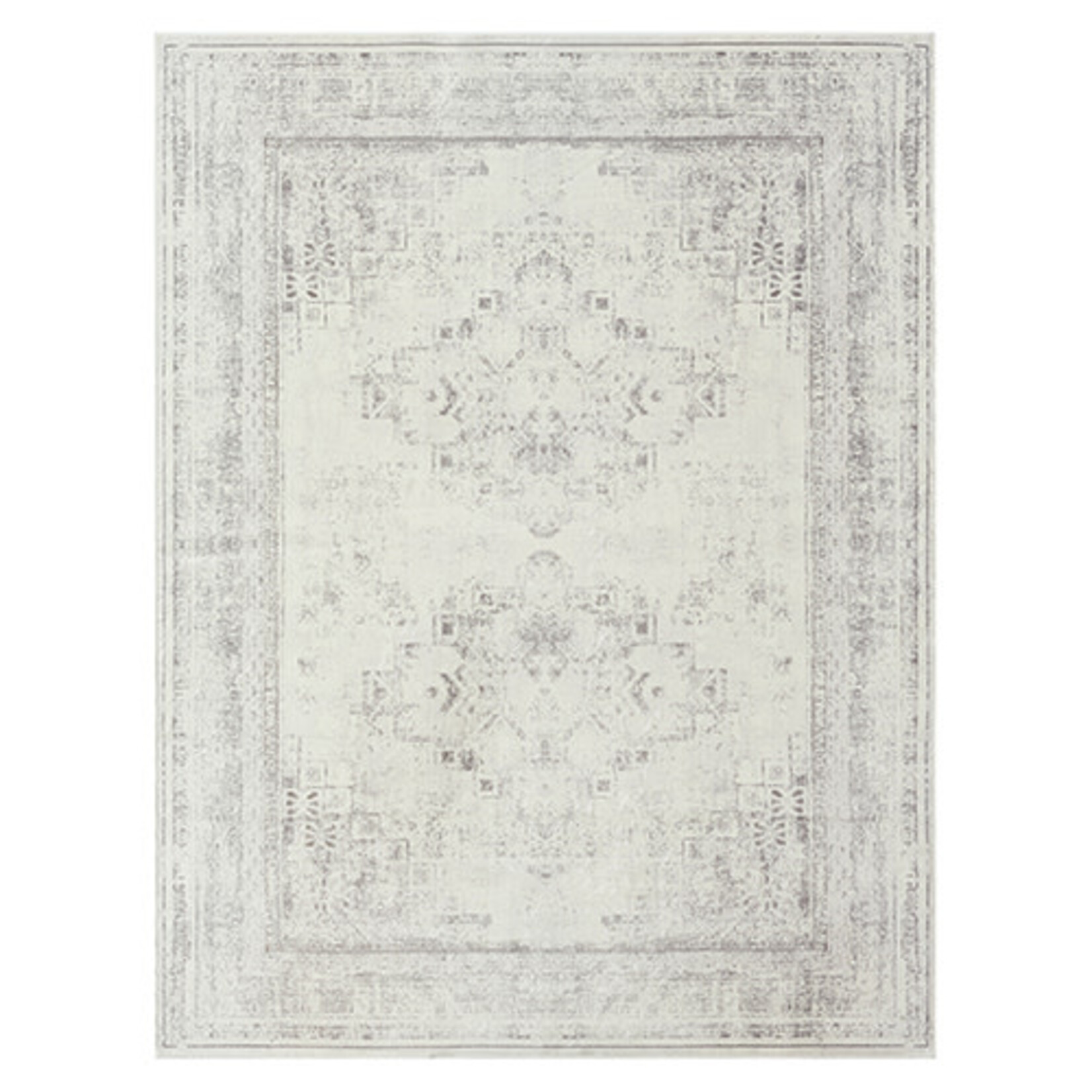 Outside The Box 7' 10" x 9' 10" Aria 100% Polyester & Cotton Back Area Rug In Gray - 82426