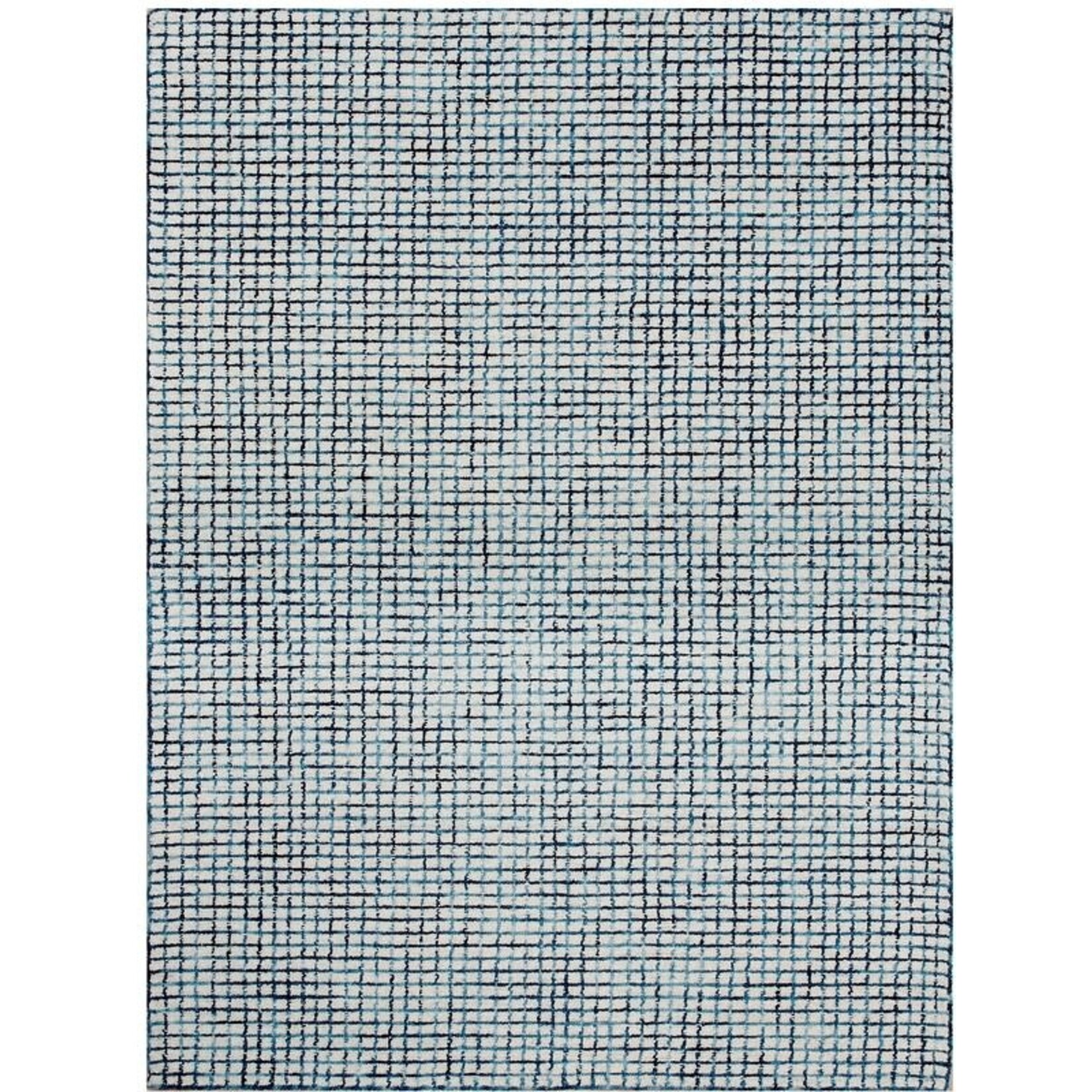 Outside The Box 9' x 12' Criss Cross 100% Wool Area Rug In Navy / Ivory - 81295