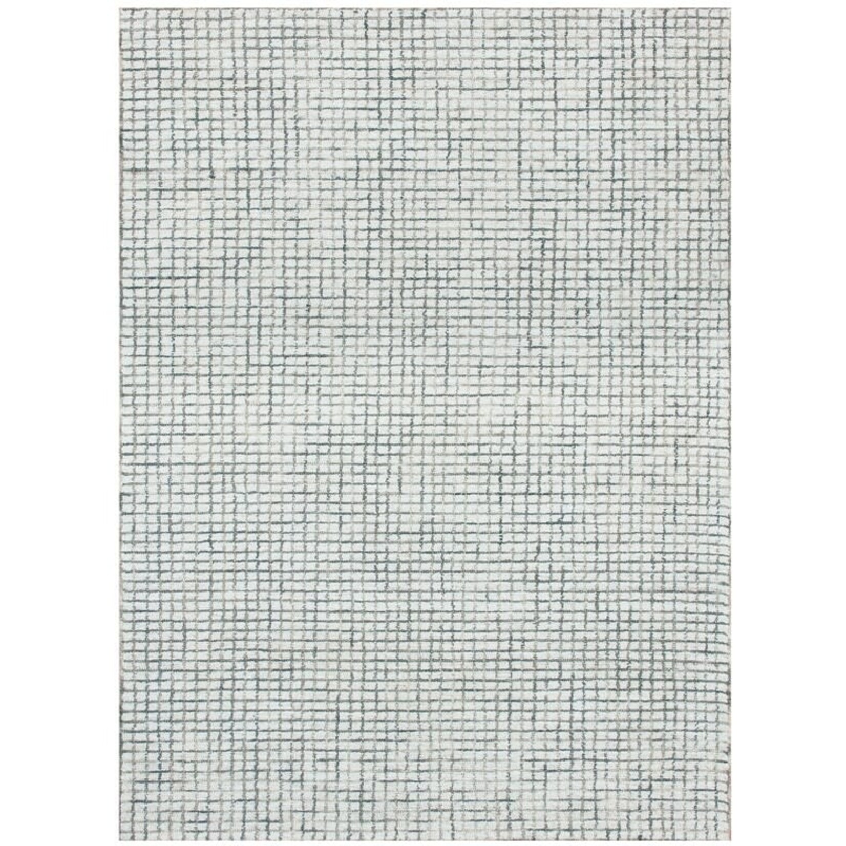 Outside The Box 9' x 12' Criss Cross 100% Wool Area Rug In Silver / Ivory - 81296
