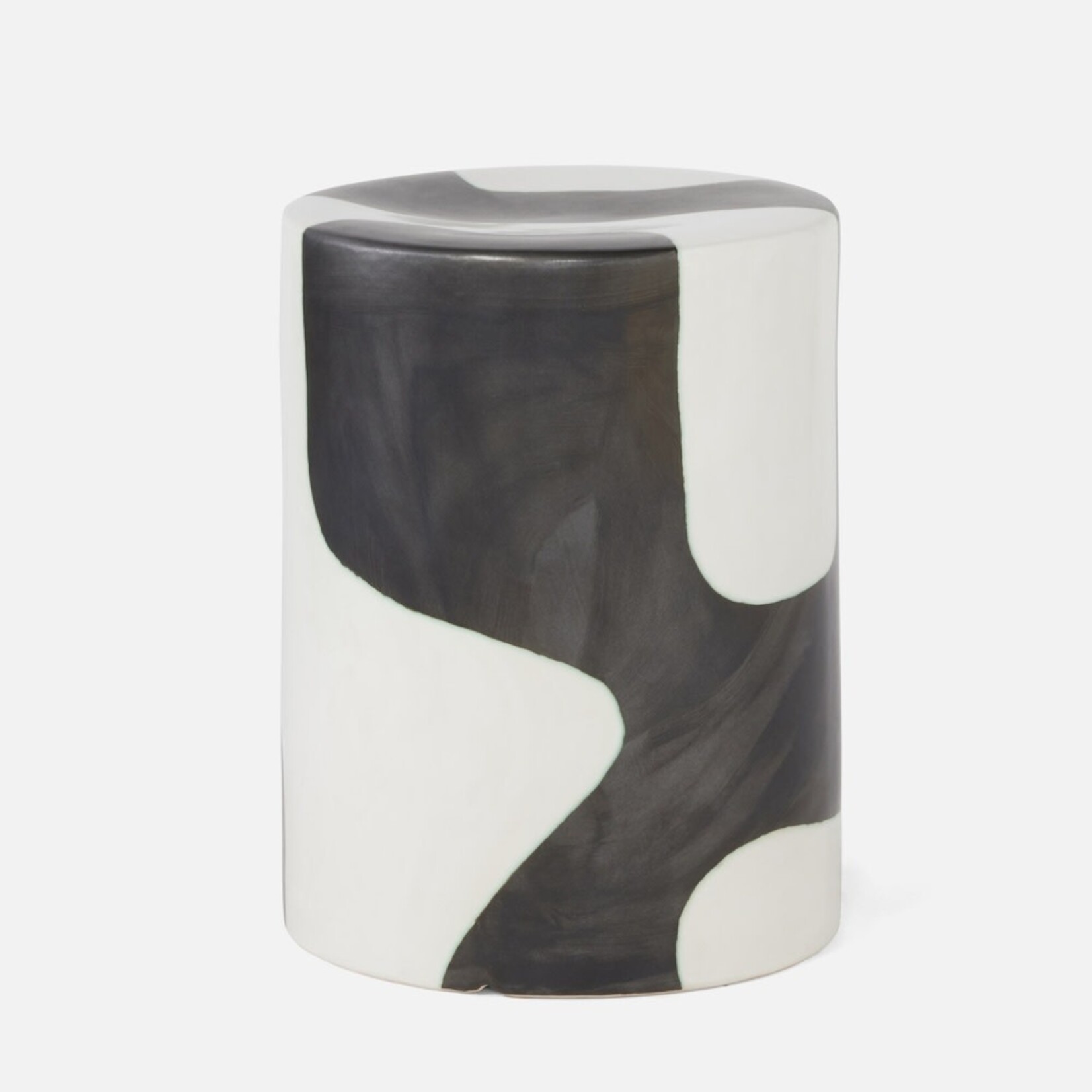 Outside The Box 14x19 Made Goods Rydal Black & White Abstract Ceramic Stool