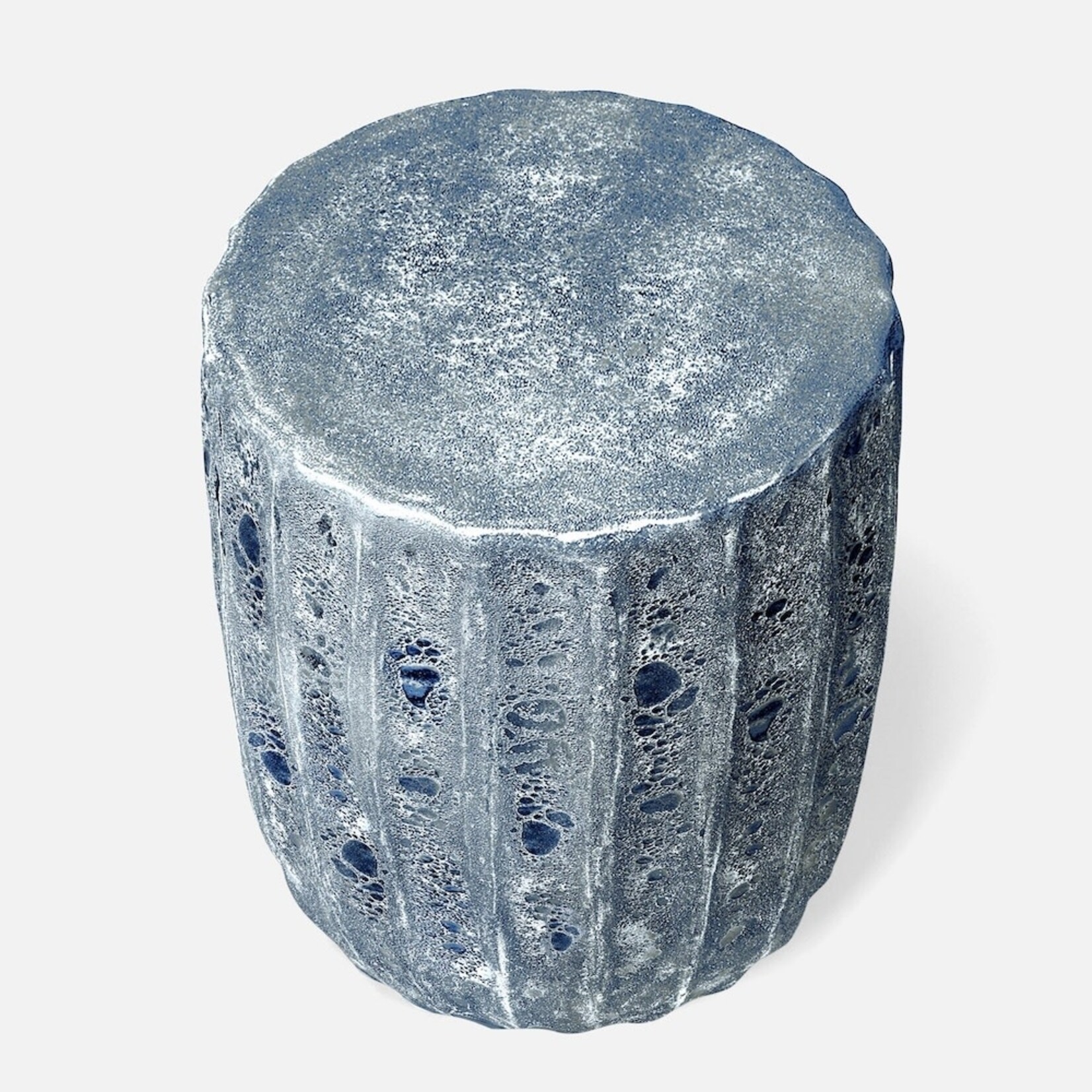 Outside The Box 14x18 Made Goods Uriah Blue Ironstone Texture Stool
