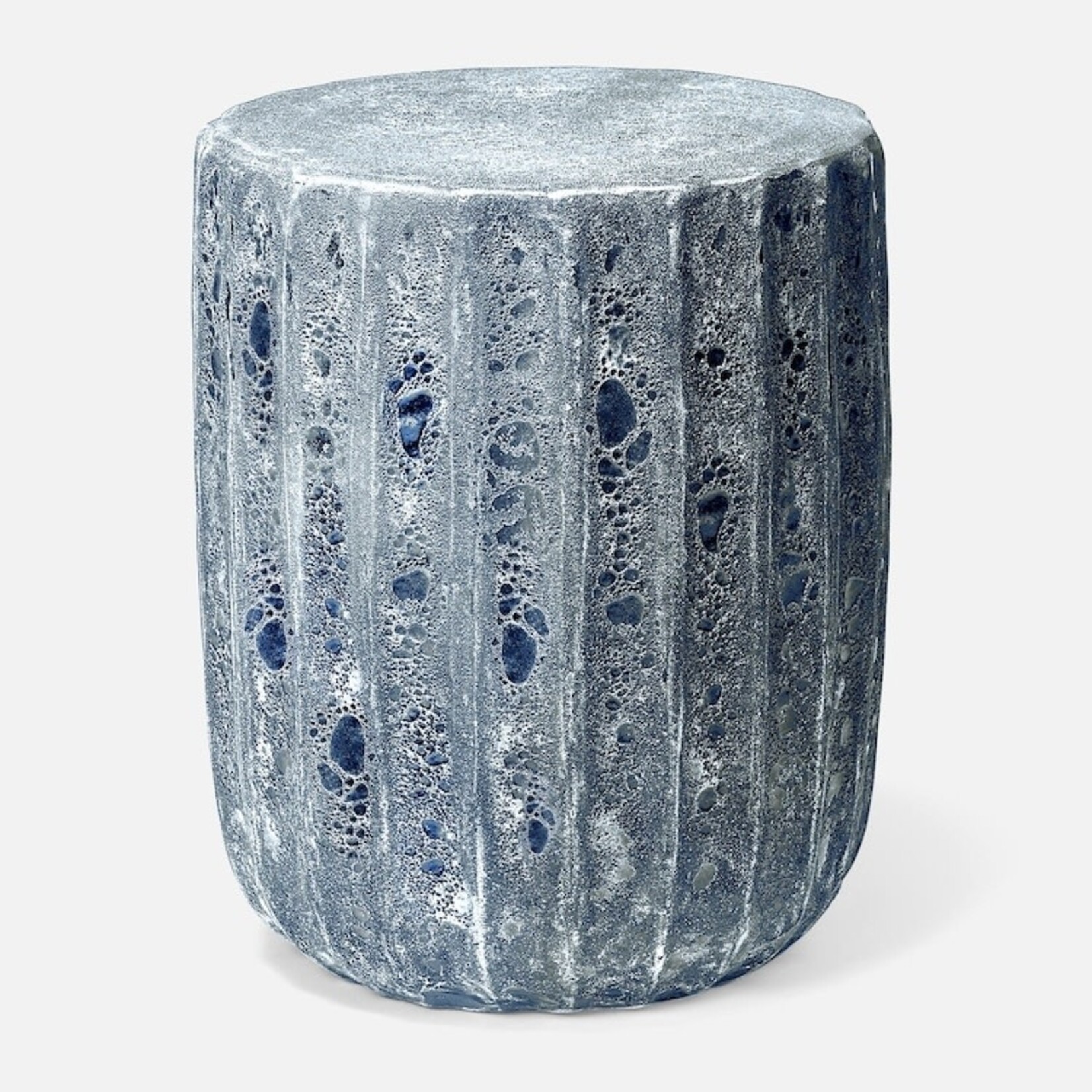 Outside The Box 14x18 Made Goods Uriah Blue Ironstone Texture Stool