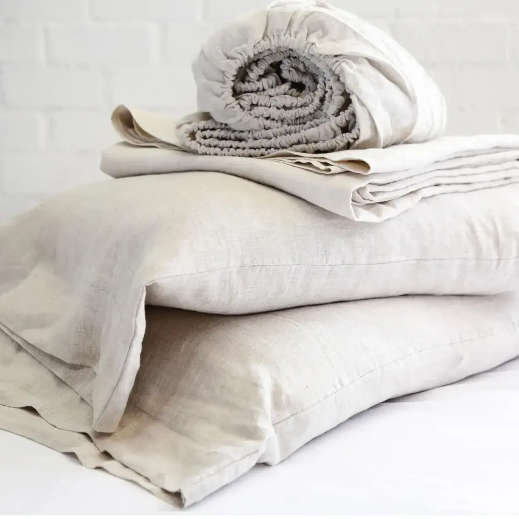 Outside The Box Flax 100% Linen  4 Piece Sheet Set -  King