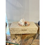 Outside The Box 12x10x9 Opaline Rattan Hand-Crafted Sea Coral Box