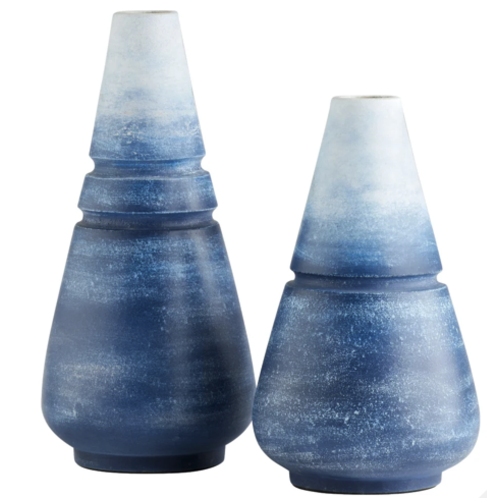 Outside The Box 15" Amarna Blue Ombre Hand-Crafted Earthenware Vase