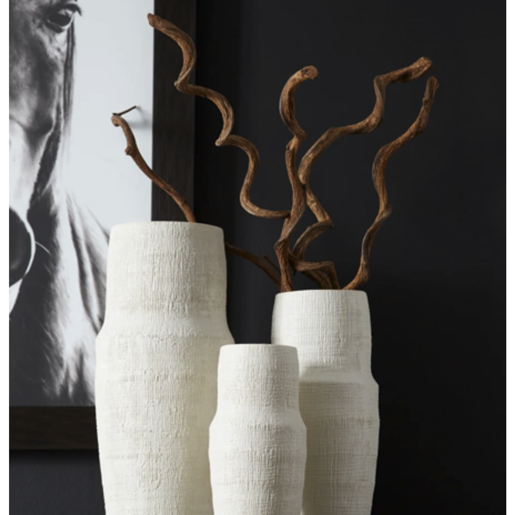 Outside The Box 21" Leela White  Artisan Crafted Ceramic Vase