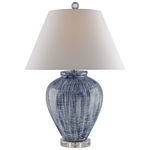 Outside The Box 28" Currey & Co Malaprop Blue & White Ceramic Table Lamp