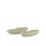 Outside The Box 14" & 16" Currey & Co Set Of 2 Island Ivory Resin Tray