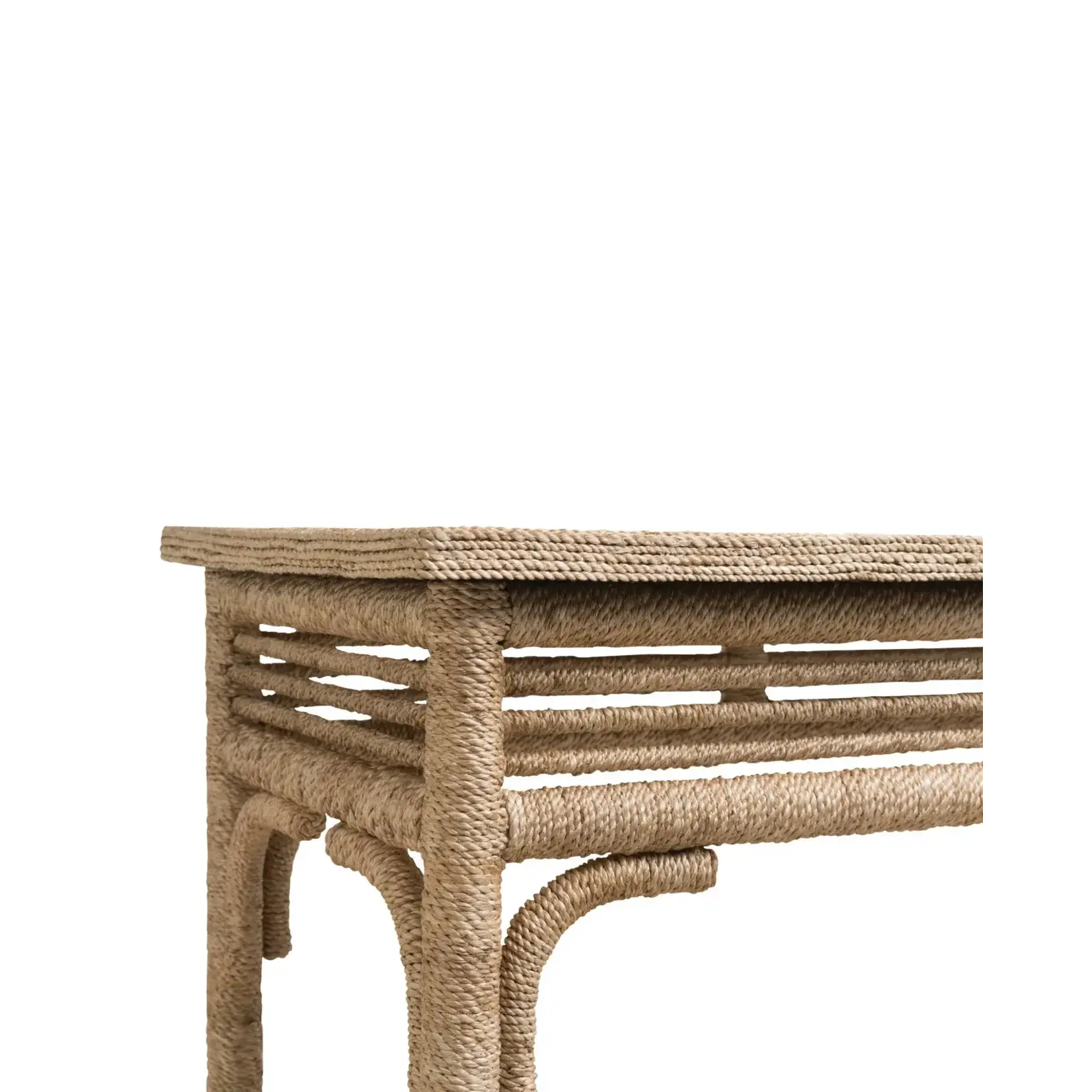 Outside The Box 48x16x31 Currey & Co Olisa Natural Abaca Rope, Rattan & Wood Console