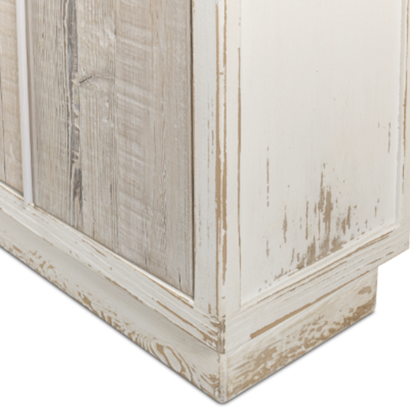 Outside The Box 94x12x34 Stefano Reclaimed Solid Pine White & Natural Sideboard