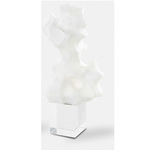 Outside The Box 16" Remnant White Abstract Sculpture On Crystal Base