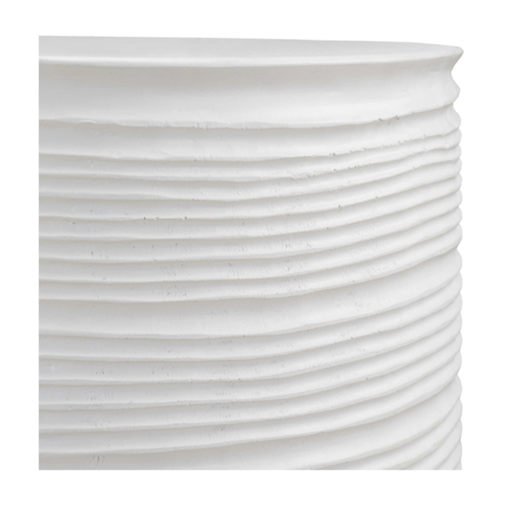 Outside The Box 18x13 Borderline Ivory Resin Round Accent Table