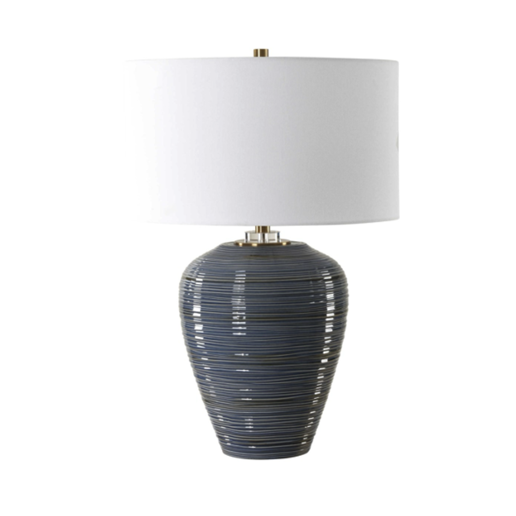 Outside The Box 26" Uttermost Moher Blue Glossy Ceramic Table Lamp