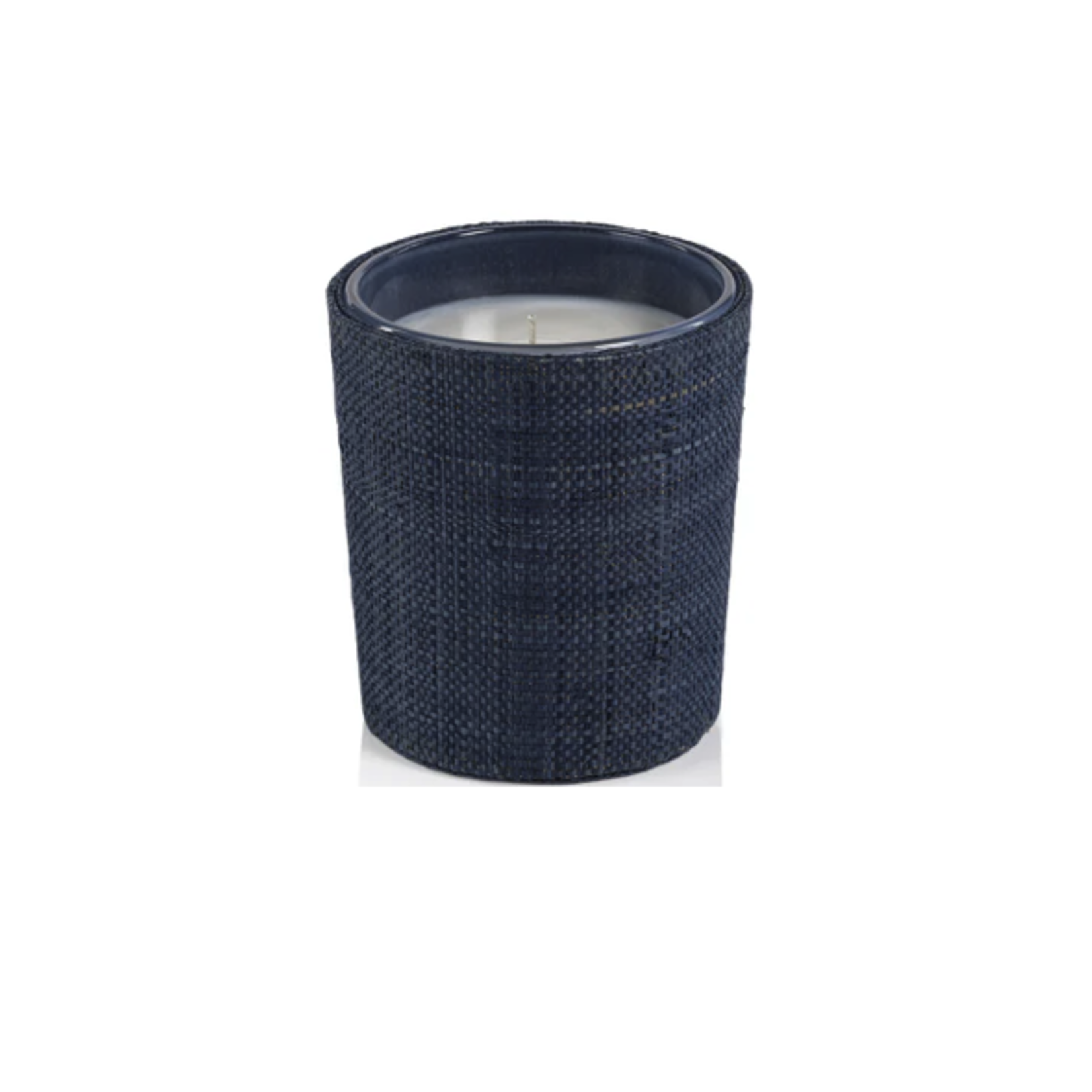 Outside The Box 5" Sunset Beach Scented Candle In Blue Navy Raffia Basket