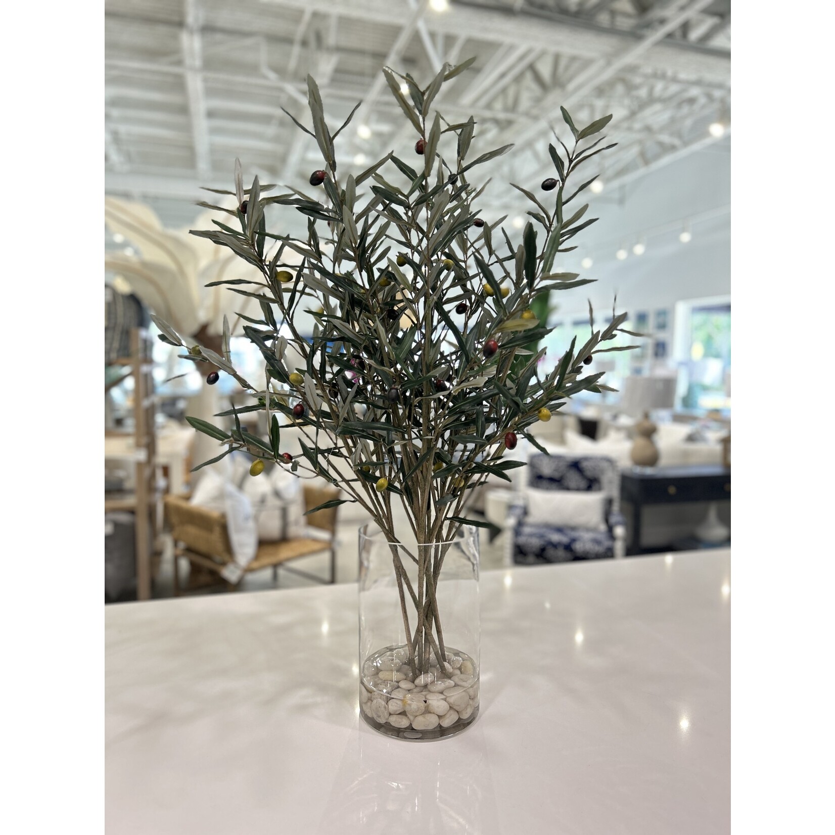 Outside The Box 41" Olive Branches In Glass Vase
