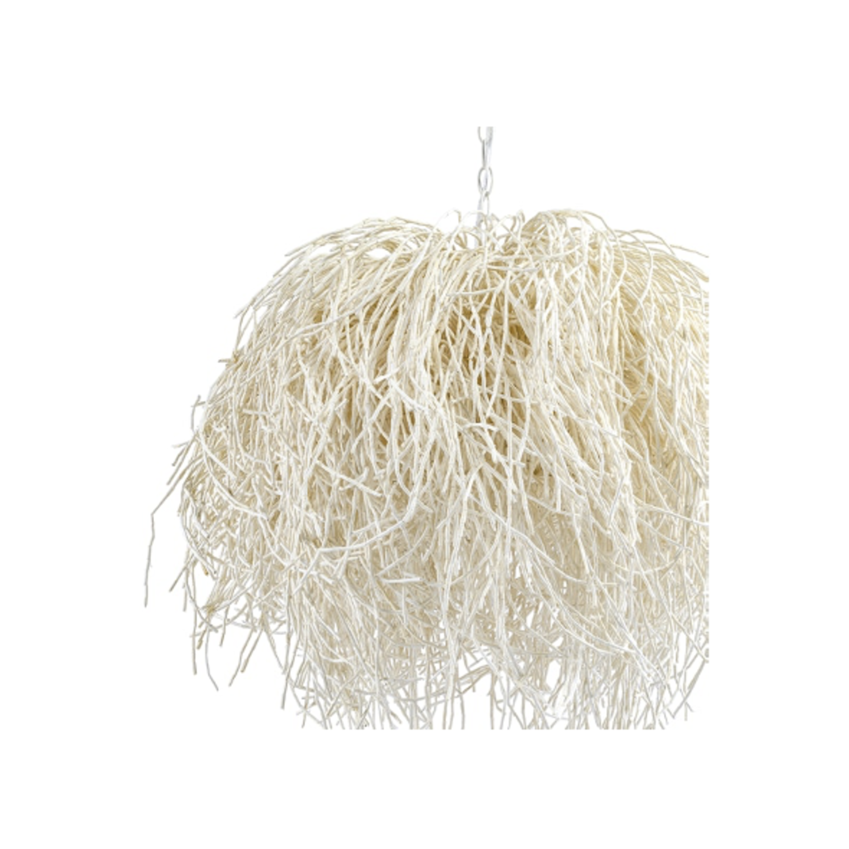 Outside The Box 24" Palecek Windblown White Wood Beads Chandelier